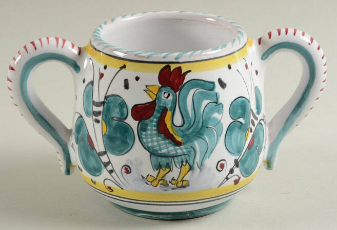 Green Rooster (Orvieto) Sugar Bowl No Lid