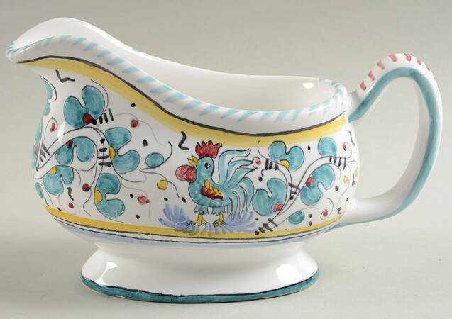 Green Rooster (Orvieto) Sauce Boat