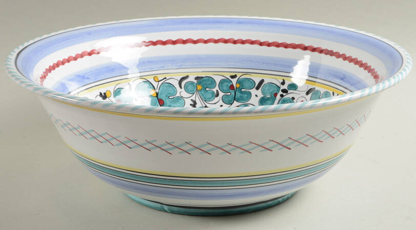 Green Rooster (Orvieto) 13" Pasta Serving Bowl