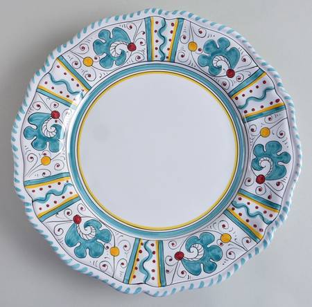 Green Rooster (Orvieto) Scalloped Dinner Plate