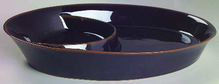 Velvet 11" Oval Divided Vegetable Bowl
