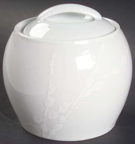 White Trace Sugar Bowl & Lid