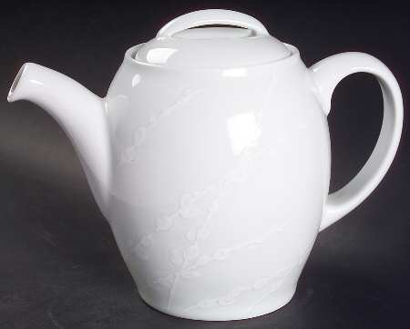 White Trace Teapot & Lid