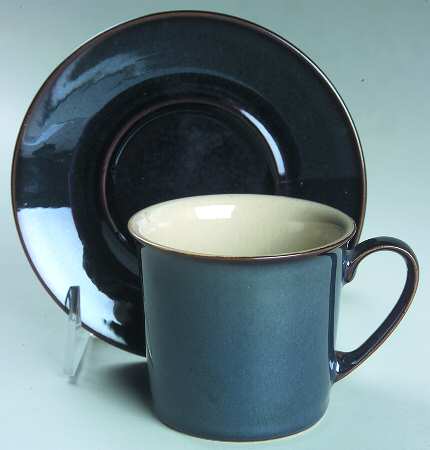 Drama Blue Flat Cup & Saucer Set
