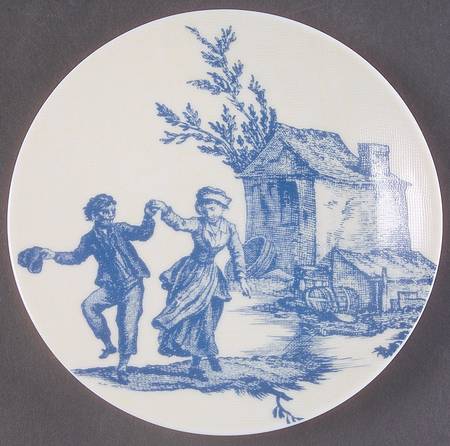 Toile de Jouy Blue Canape Plate