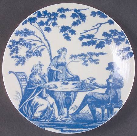 Toile de Jouy Blue Canape Plate