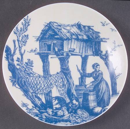 Toile de Jouy Blue Canape Plate
