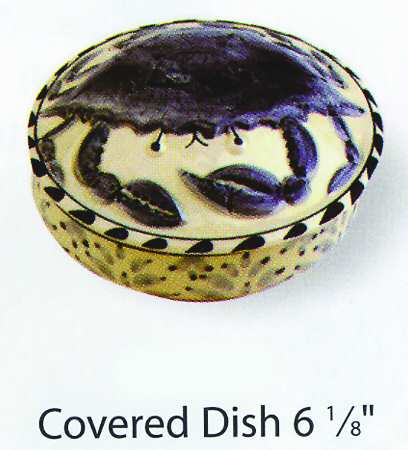 Blue Crab Small Round Covered Vegetable