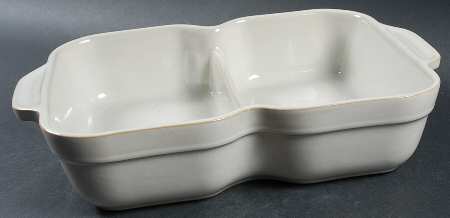 Linen Rectangular Divided Vegetable Bowl