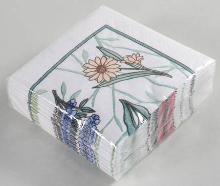 Cafe Floral Package of Paper Beverage Napkins