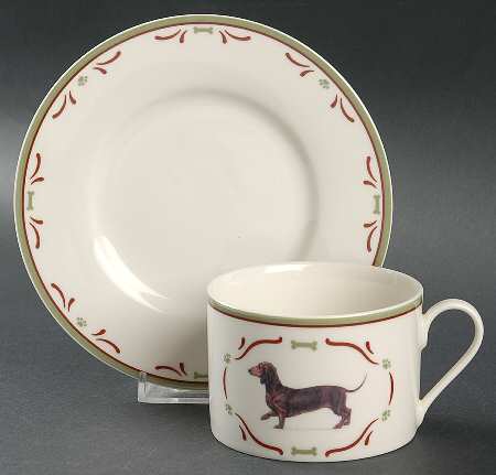 Dachshund Flat Cup & Saucer Set