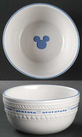 Gourmet Mickey (Blue Embossed) Soup/Cereal Bowl