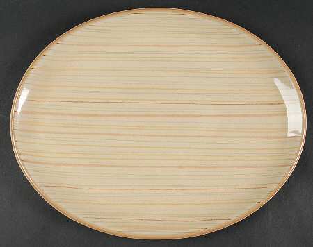 Caramel Stripes 14" Oval Serving Platter