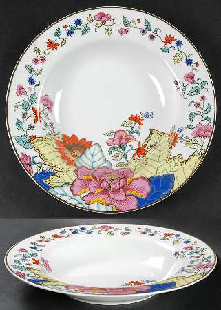 Tobacco Leaf Rim Soup Bowl