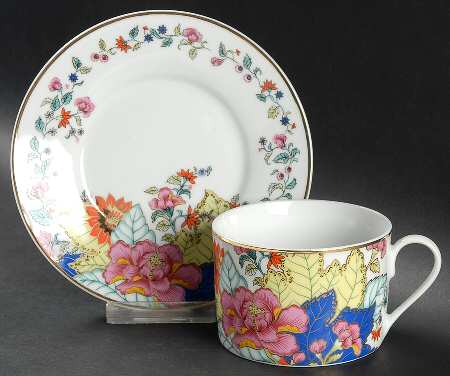 Tobacco Leaf Flat Cup & Saucer Set