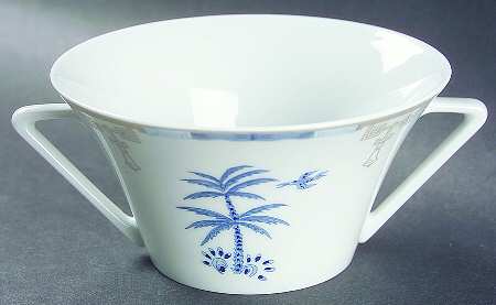 Mandarin Blue Flat Cream Soup Bowl