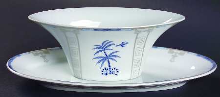 Mandarin Blue Gravy Boat & Underplate/Relish