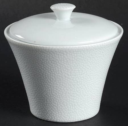 Seychelles White Sugar Bowl & Lid by Philippe Deshoulieres