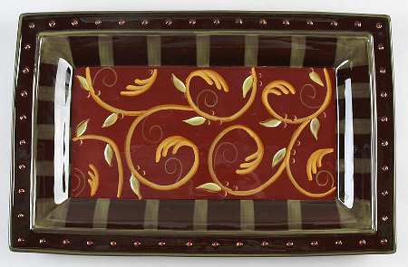 Chocolate Berries 17" Rectangular Serving Platter by Demdaco