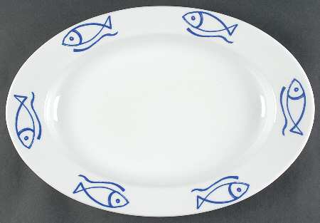 Bistro Fish 15" Oval Serving Platter