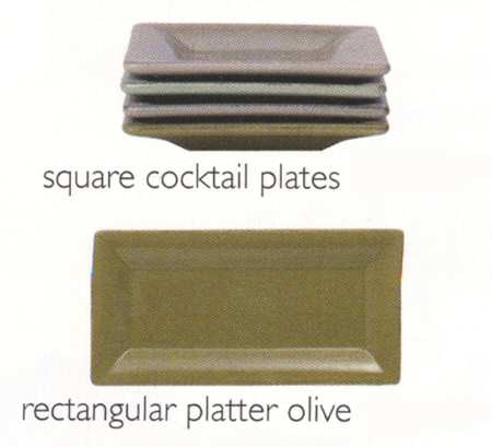 Patina Color Groups Tundra (Med Greens) Square Cocktail Plate