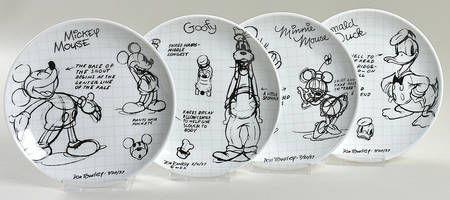 Sketch Book Appetizer Plate - Set of 4 Motifs