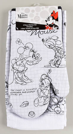 Sketch Book (3pc) Oven Mitt & Kitchen Towel Set