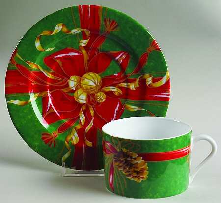 Ruban Rouge Flat Cup & Saucer Set