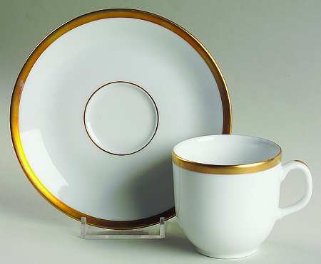 Senat Gold (Restaurant) Flat Demitasse Cup & Saucer Set