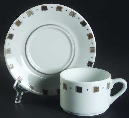 Caviar (Restaurant) Flat Cup & Saucer Set by Philippe Deshoulieres