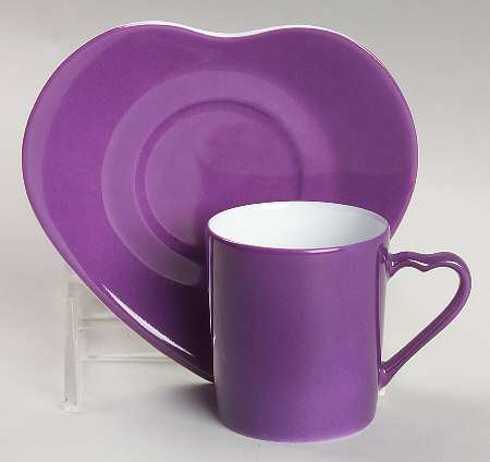 Coeurs Flat Demitasse Cup & Saucer Set