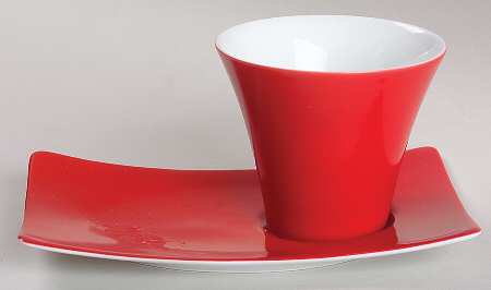 Coeurs Flat Demitasse Cup & Saucer Set No Handles
