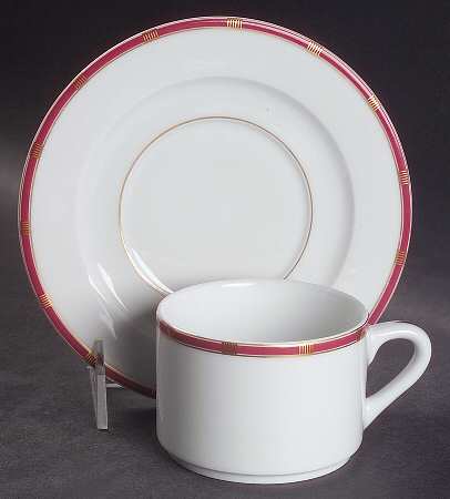 Zenith Red Flat Cup & Saucer Set