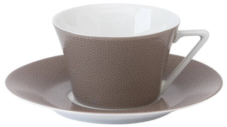 Seychelles Taupe Flat Cup & Saucer Set
