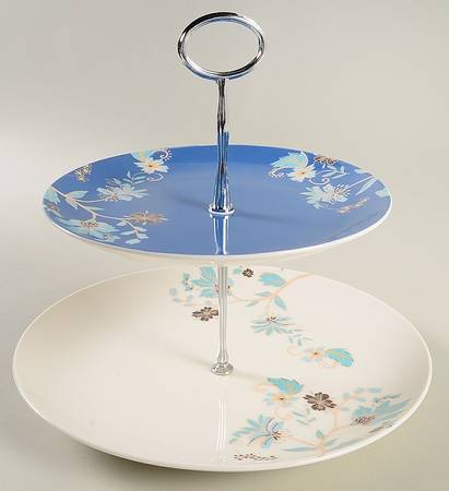 Veronica 2 Tiered Serving Tray (Dinner & Salad Plate)