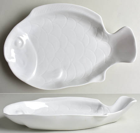 Arabesque White 17" Fish Platter