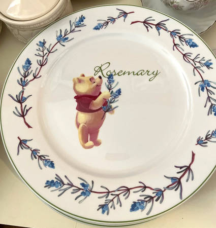 Winnie the Pooh (Floral Rim) Large Rim Soup Bowl