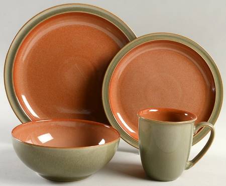 Duets Sage and Paprika 4 Piece Place Setting