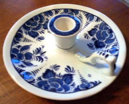 Delft's Blue Handled Candleholder