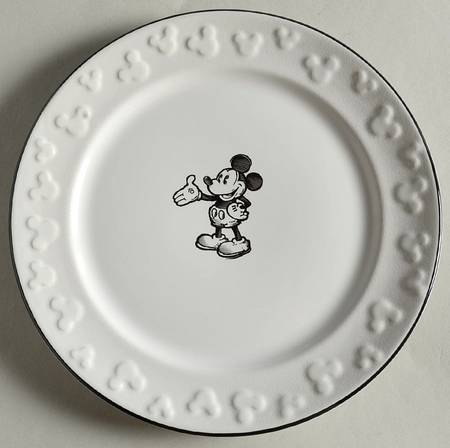 Gourmet Mickey (Black & White) Salad/Dessert Plate