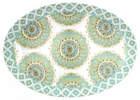 Jaida Blue 14" Oval Serving Platter