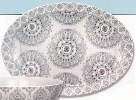 Jaida Bone 14" Oval Serving Platter