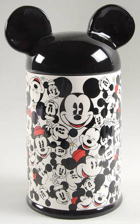 All Over Mickey & Minnie Cookie Jar & Lid