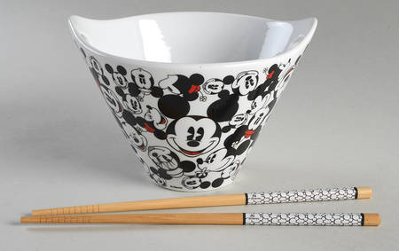 All Over Mickey & Minnie Noodle Bowl & Chopsticks Set