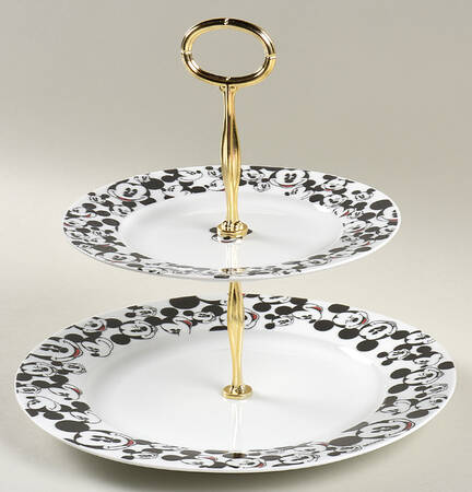 All Over Mickey & Minnie 6 5/8"-10"  2 Tiered Serving Tray (Dp, Sp) HC