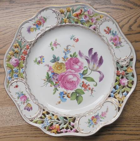 DRW8 13" Pierced Plate by Dresden Works (Saxony)