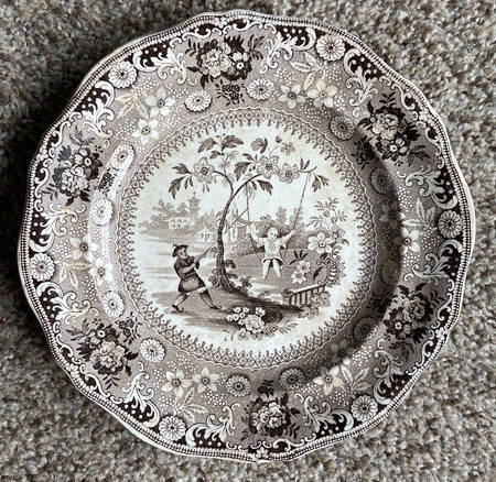 Chinese Pastime Black Salad Plate