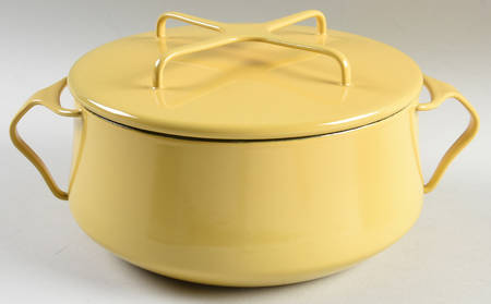 Kobenstyle Yellow 2 Quart Metal Covered Casserole
