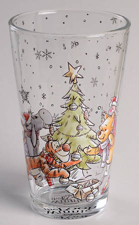 Pooh Christmas Glassware Flat Tumbler