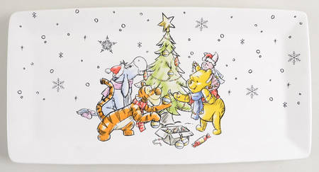 Pooh Christmas 14" Rectangular Serving Platter